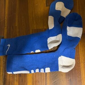 Nike Elite Blue and White Men's Crew Socks